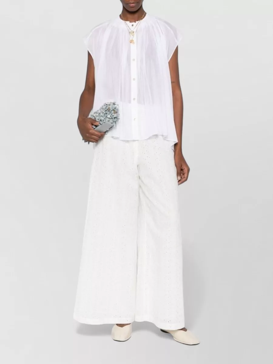 Forte Forte Cotton Silk Gathered Cap Sleeve Blouse