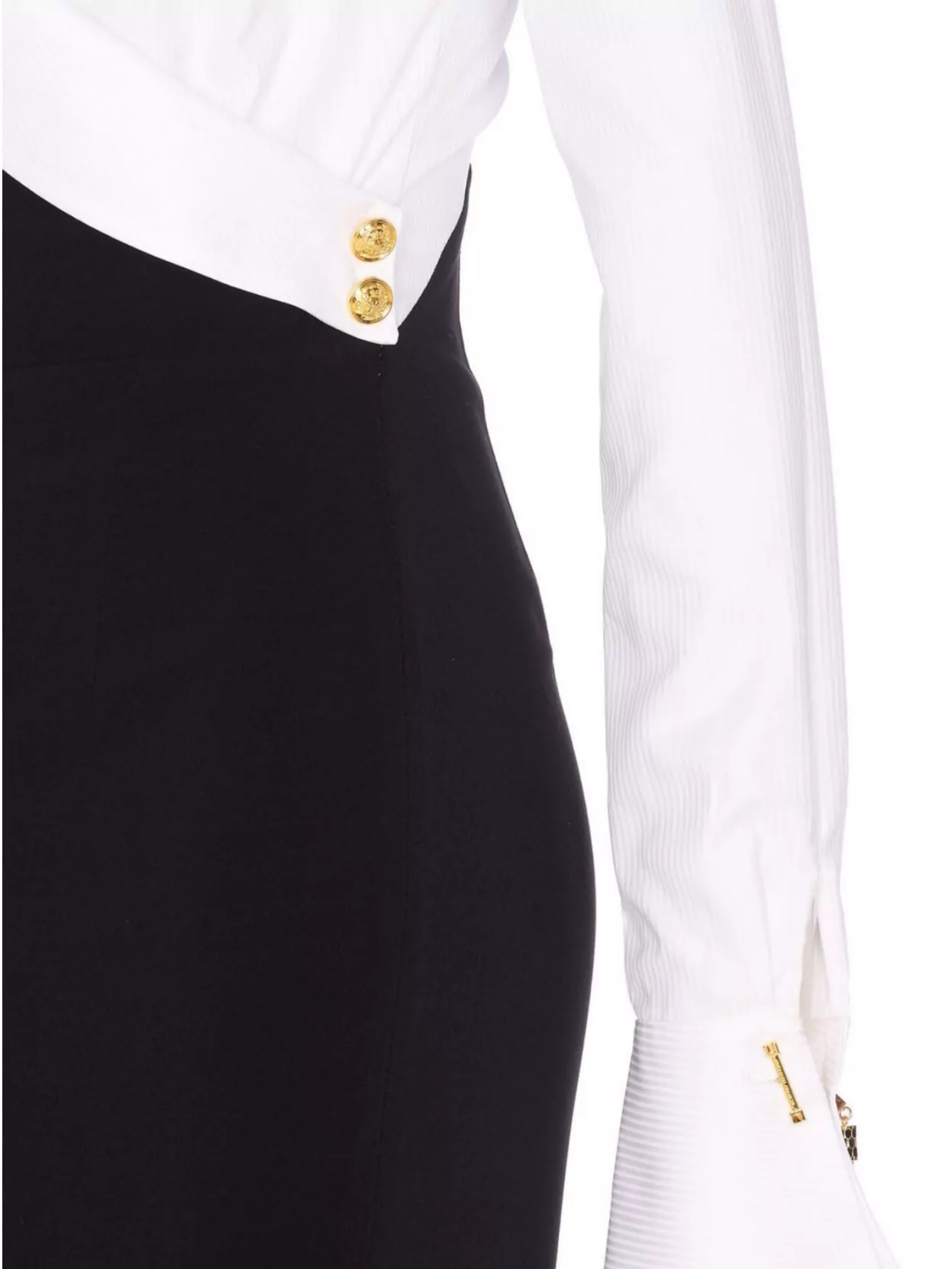 Elisabetta Franchi Striped Maxi Dress Contrasting Panels