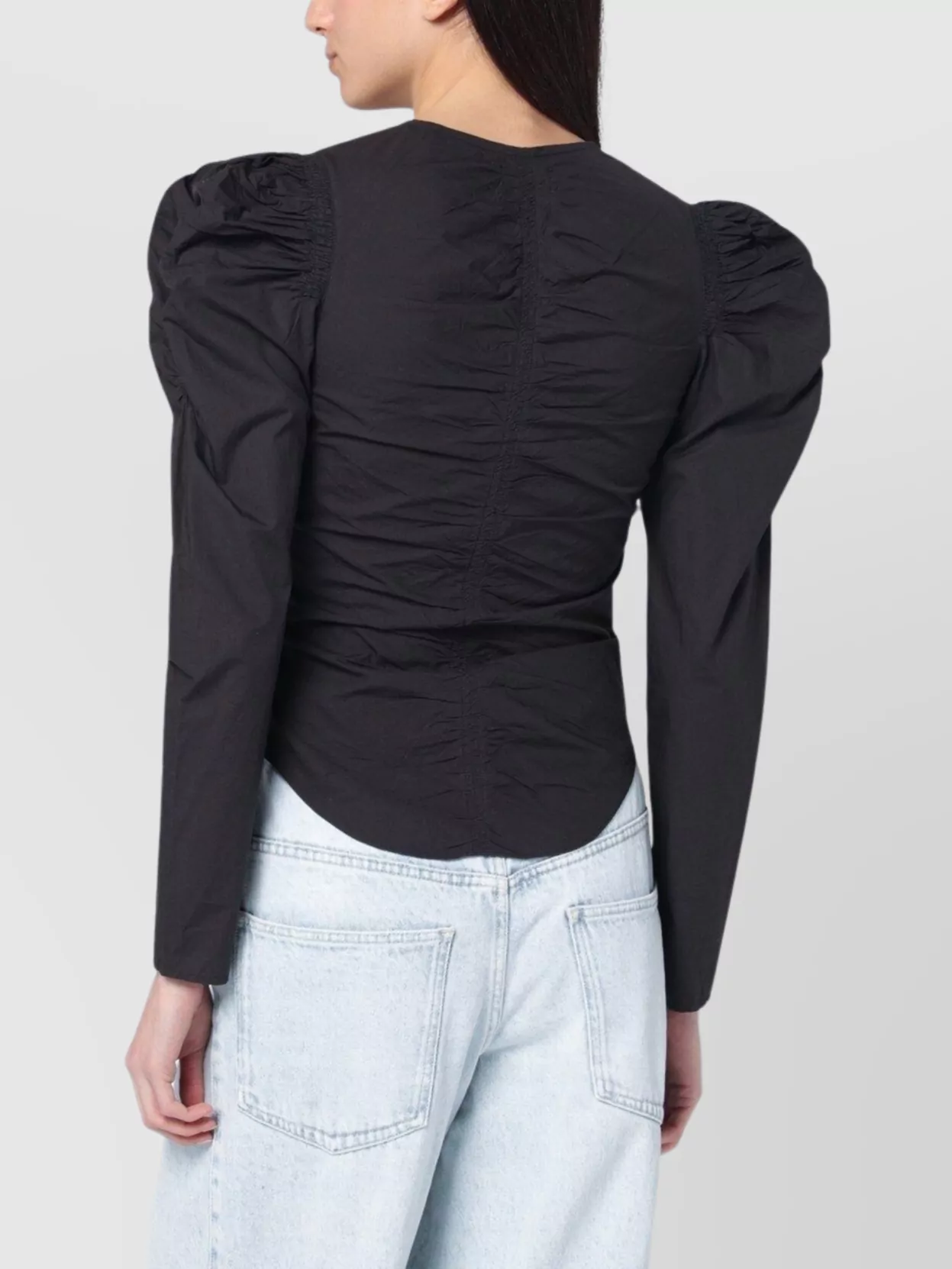Isabel Marant Étoile Top Puff Sleeves Ruched Detailing In Black