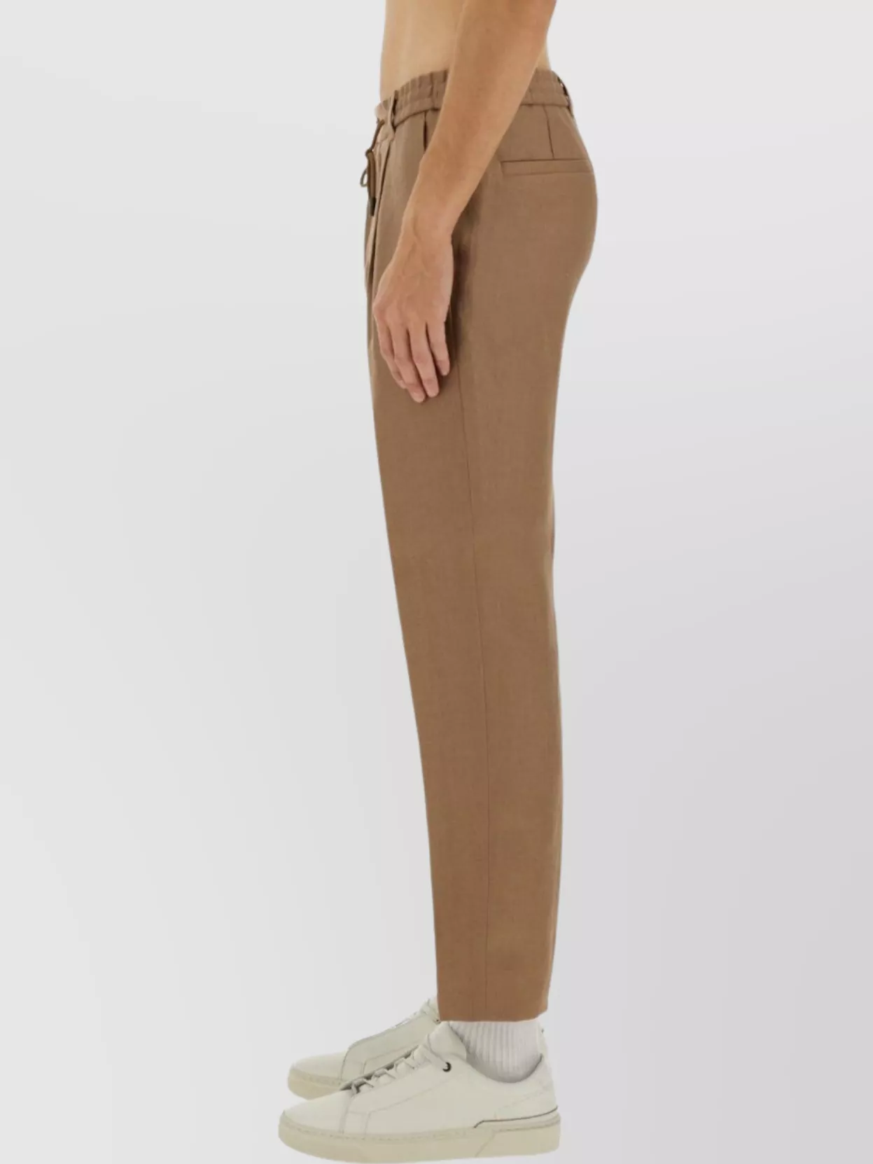 Boss Drawstring Waist Tapered Leg Trousers With Pockets