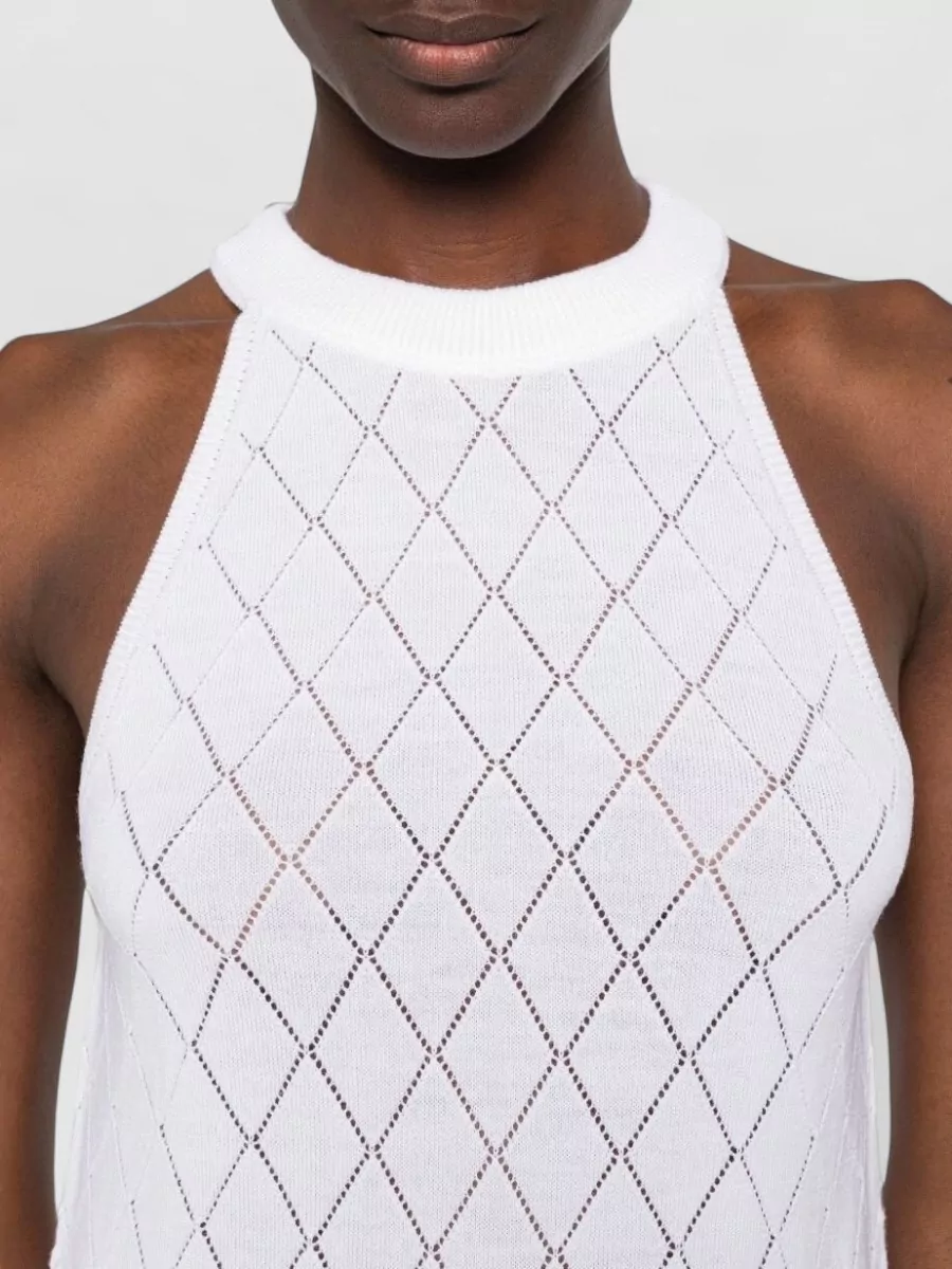 Balmain Wool Sleeveless Knitted Top