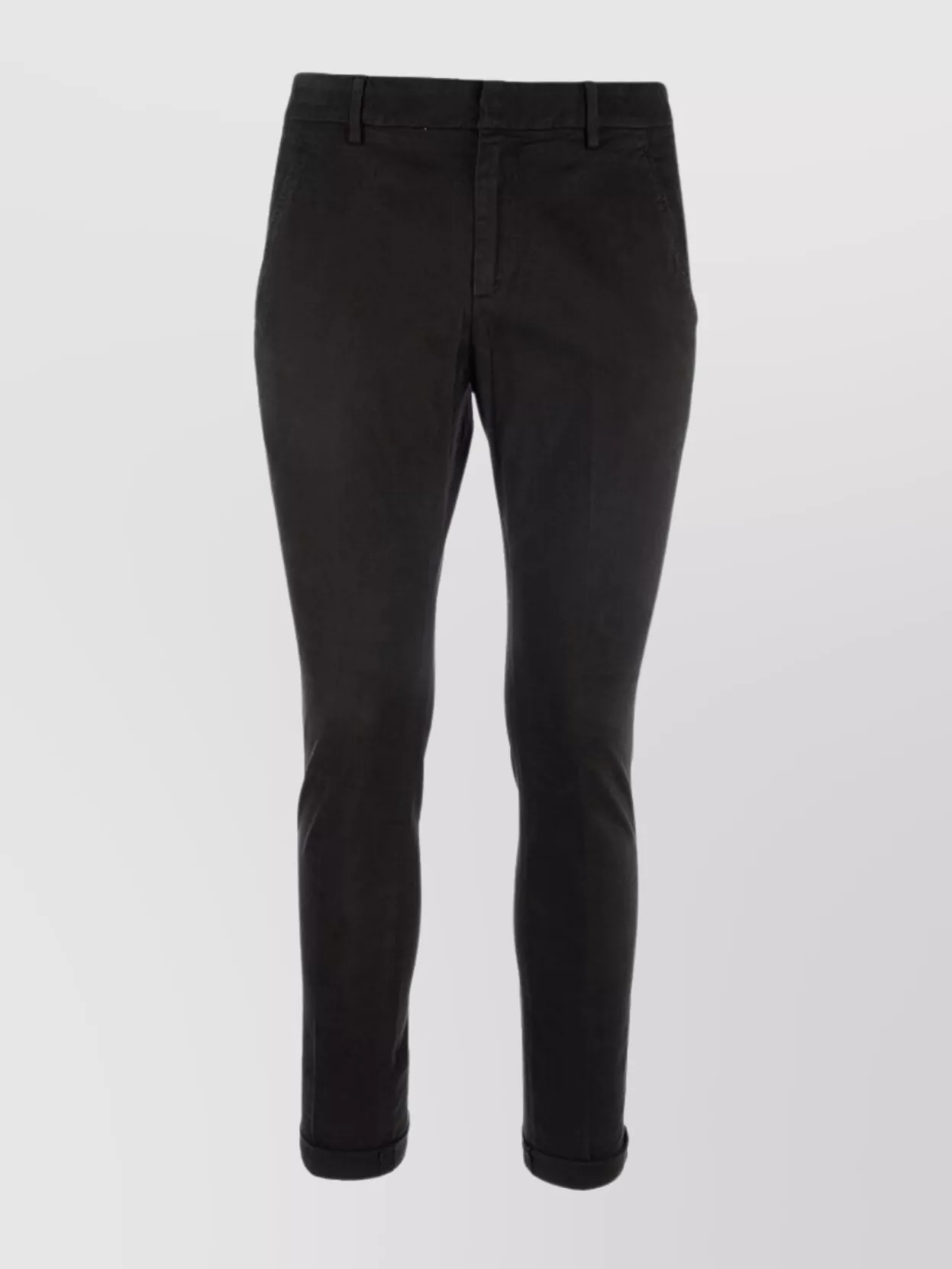 Dondup Slim Fit Trousers Belt Loops In Black