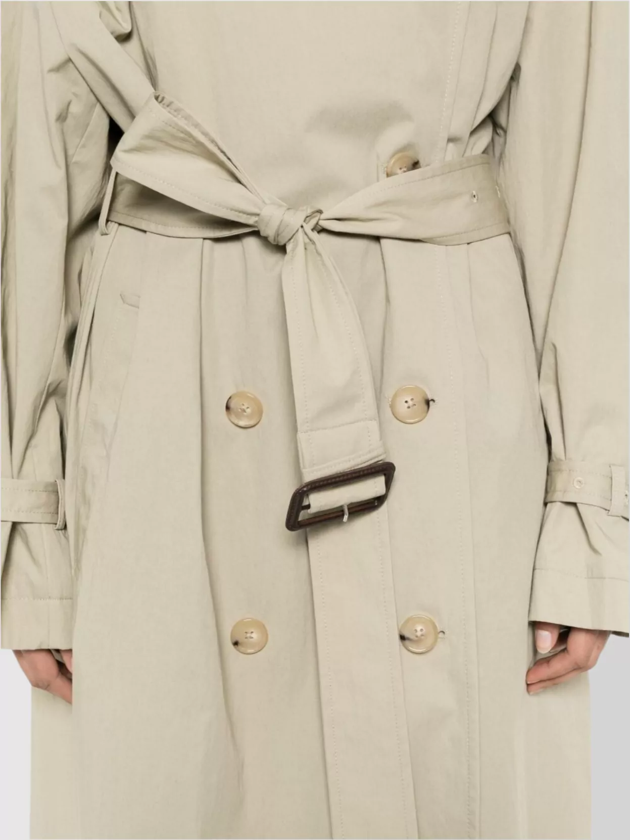 Totême Double-Breasted Trench Coat Belted Waist