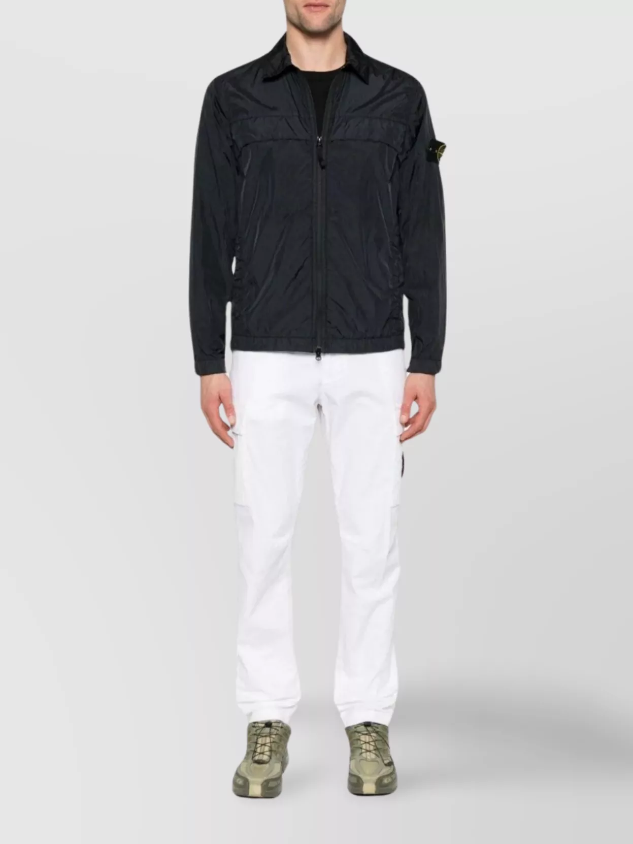 Stone Island Crinkle Reps R-Ny Jacket With Nylon Ottoman Collar