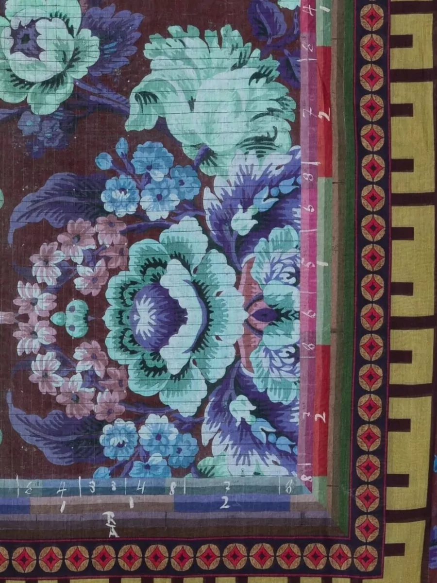 Pierre Louise Mascia Hawnbci Floral Scarf Fringed Lightweight Rectangle