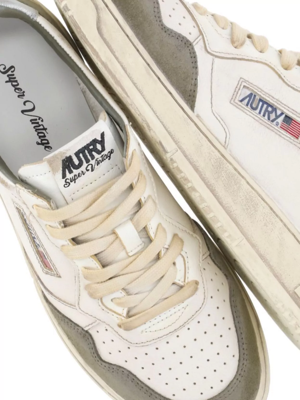 Autry Low Top Sneakers With Contrasting Leather Inserts