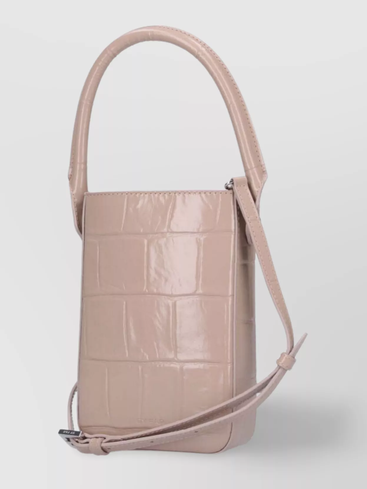 By Far Rectangular Crocodile Top Handle Adjustable Strap