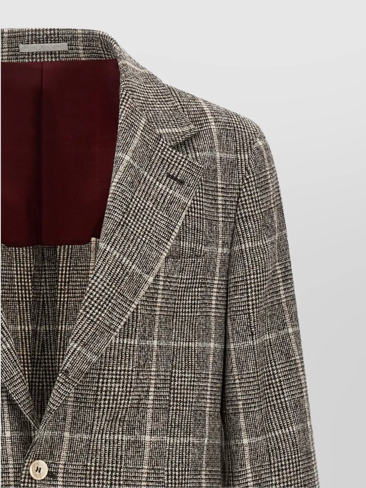 Brunello Cucinelli Cavallo Prince Of Wales-check Blazer In Gray