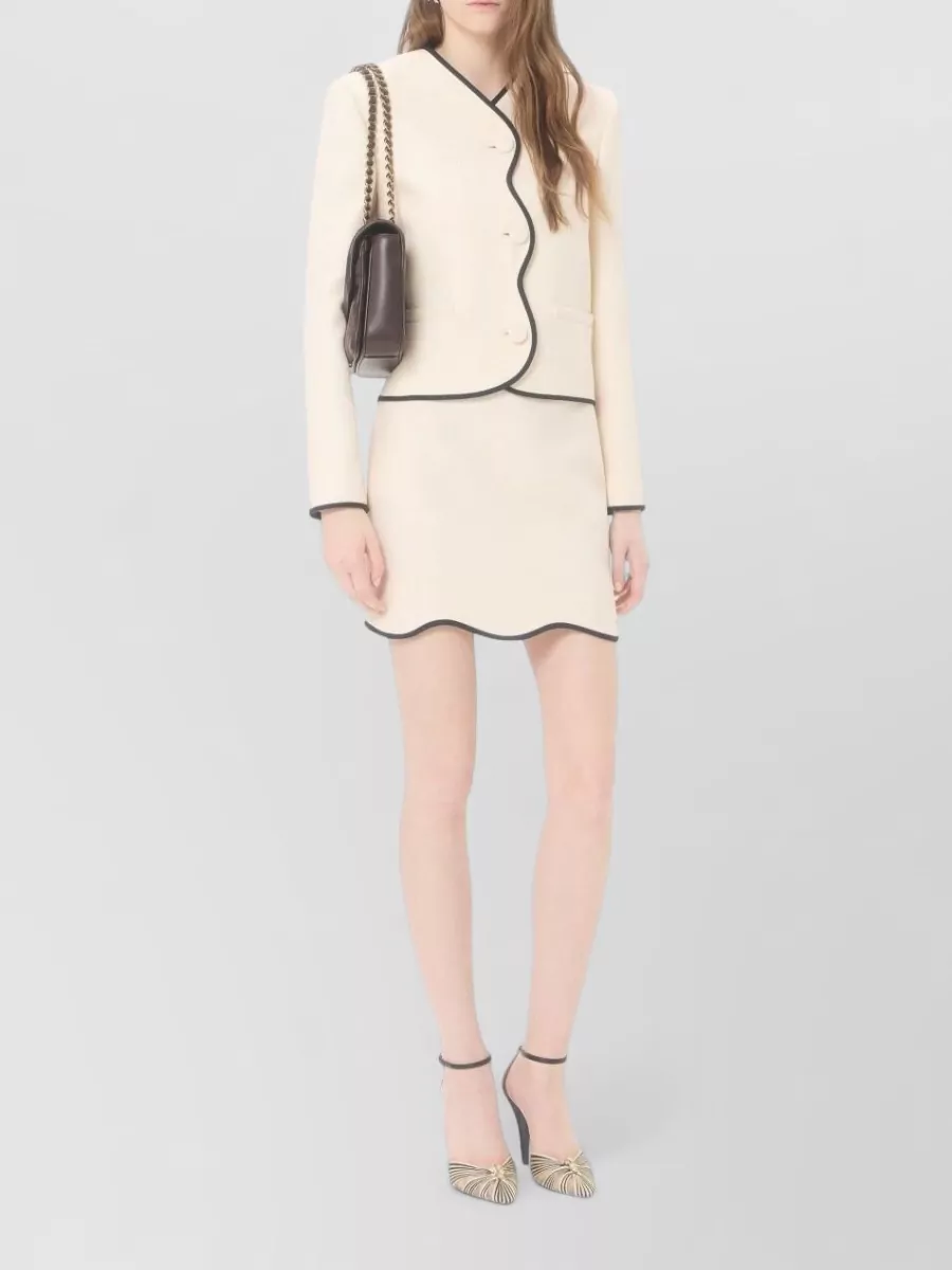 Valentino Wool Silk Suit Skirt