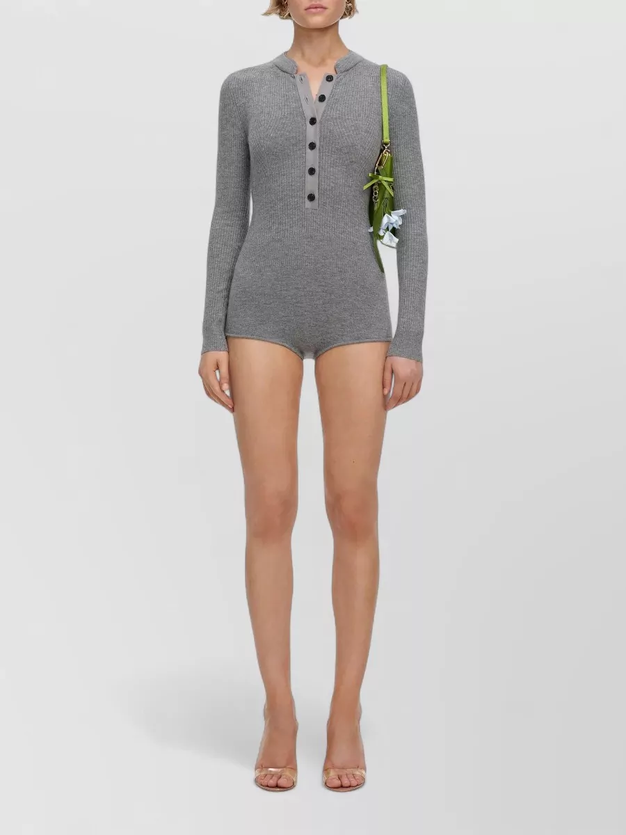 Self-portrait Knitted Wool Fitted Crew Neck Bodysuit