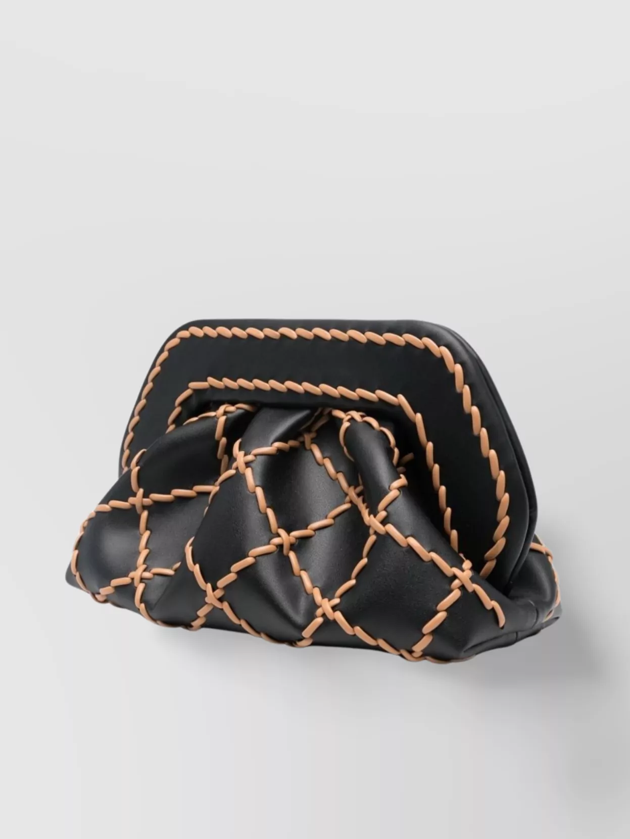 THEMOIRÈ QUILTED STITCHING TOP HANDLE CLUTCH BAG