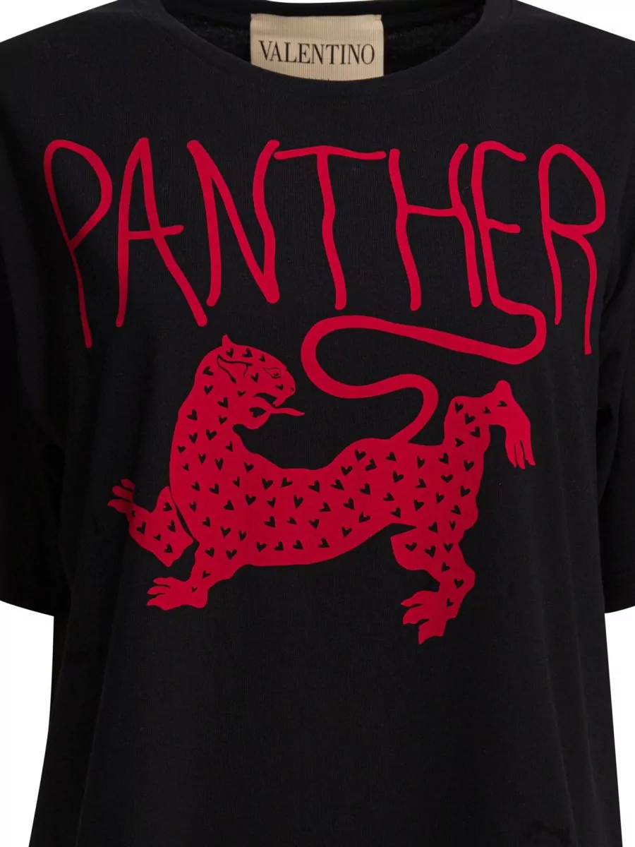 Valentino Panther Graphic Crew Neck Short Sleeve T-Shirt
