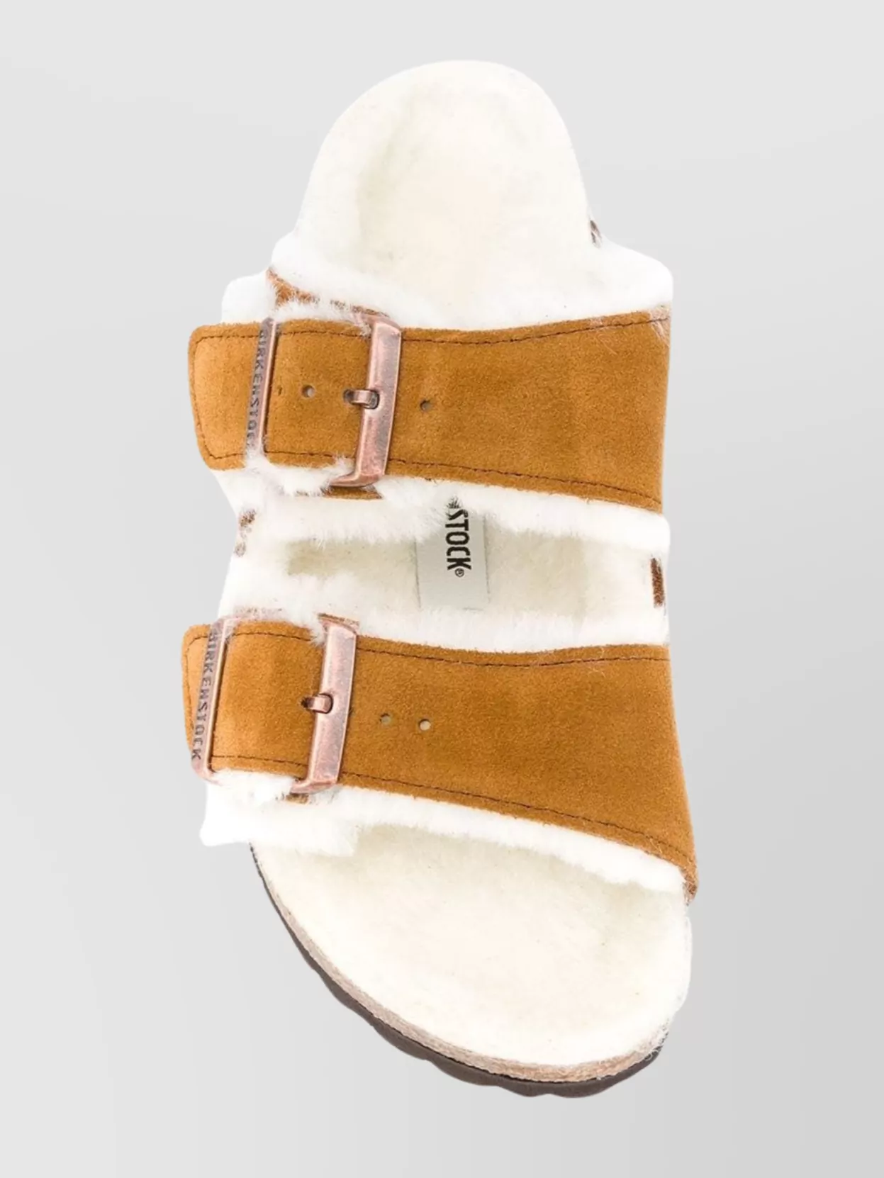 Birkenstock Shearling Slipper With Cork And Rubber Sole