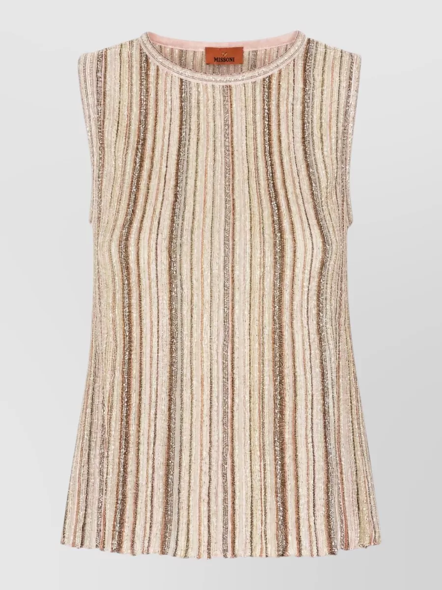 Missoni ribbed sleeveless sequin knitted top