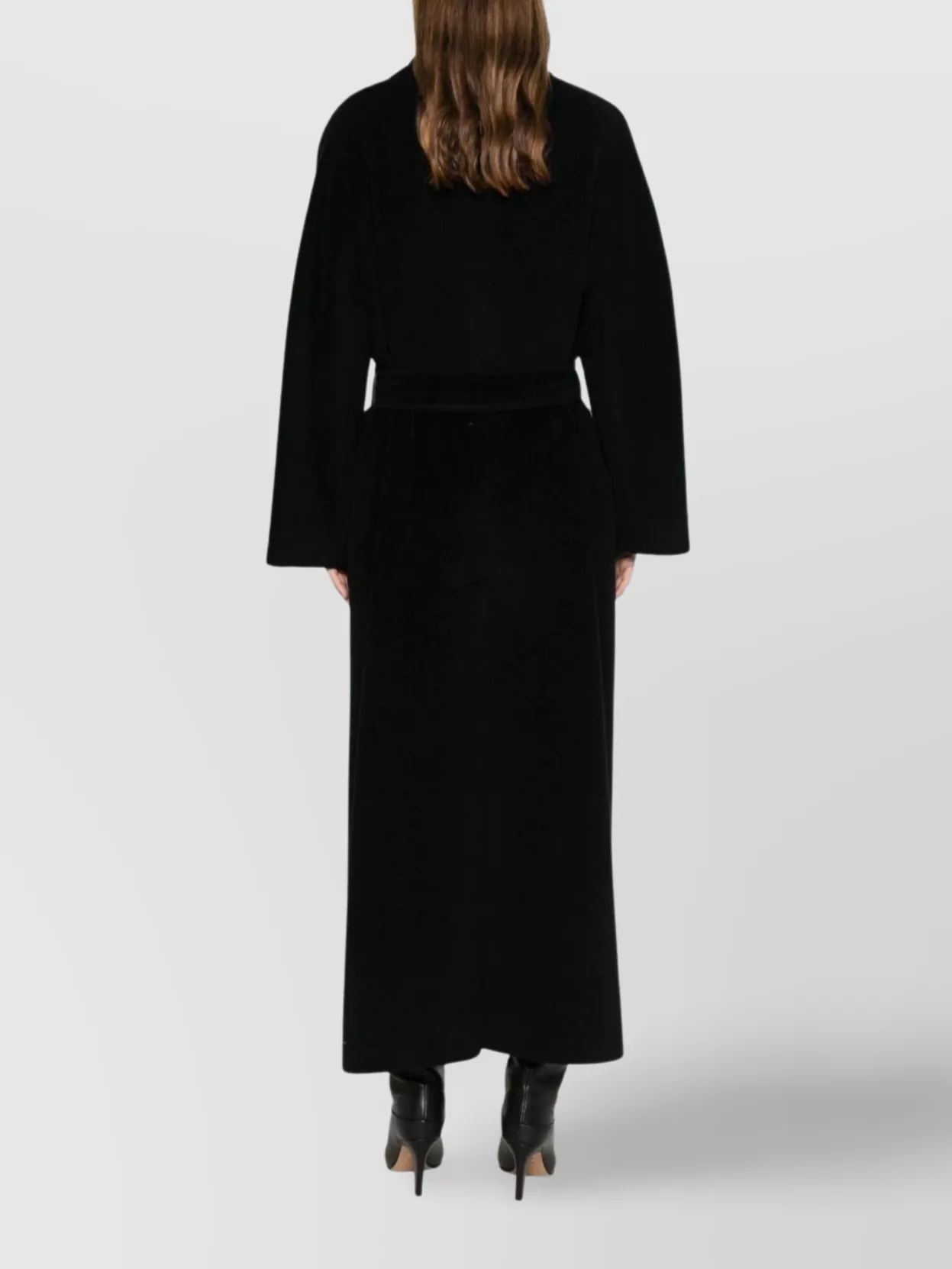 Tagliatore Long Wool Coat Belted Waist