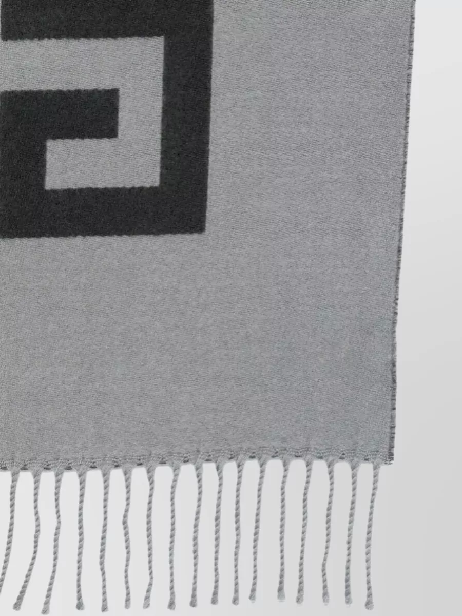 Givenchy Rectangular Scarf Soft Drape Fringed Edges
