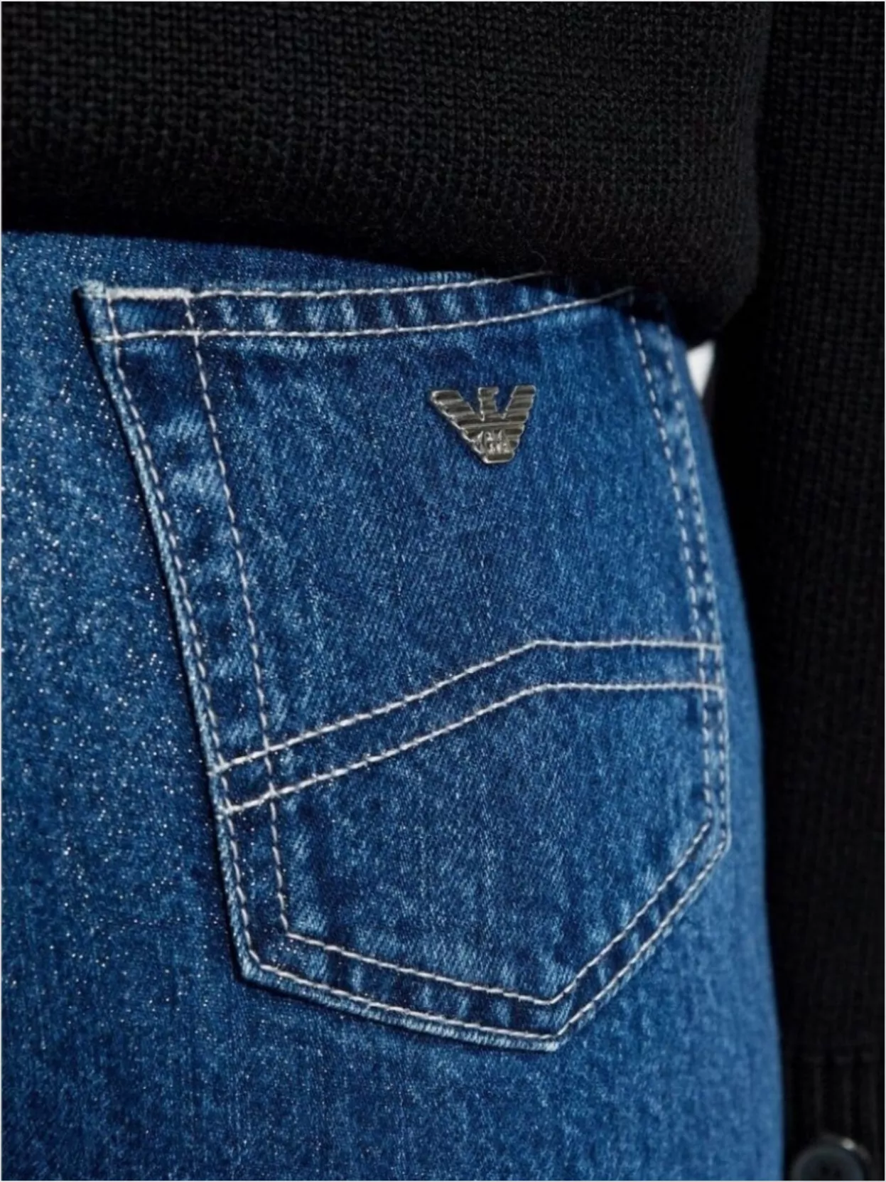 Emporio Armani Cropped Leg Denim Cotton Jeans