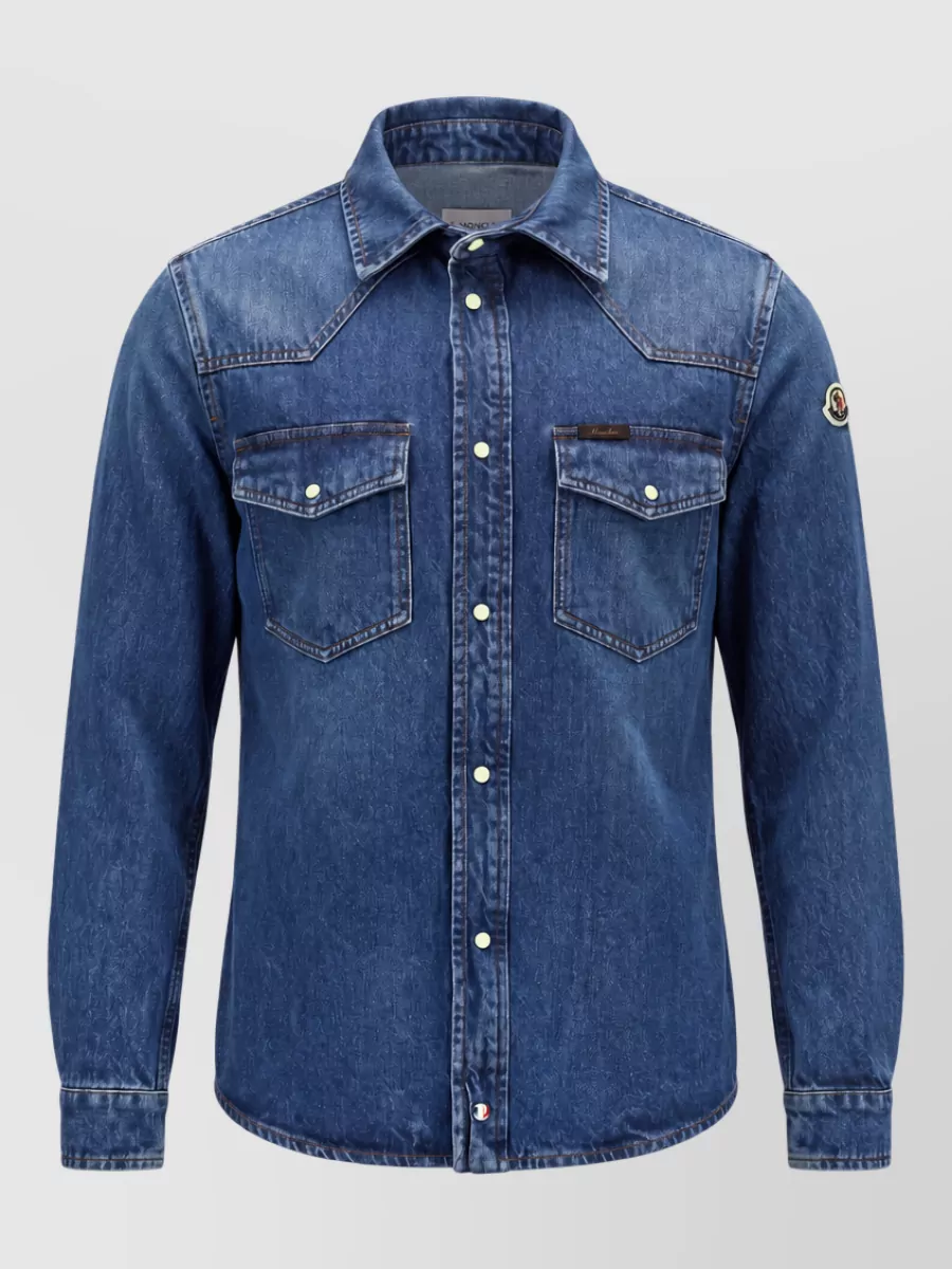 Moncler denim long-sleeve shirt