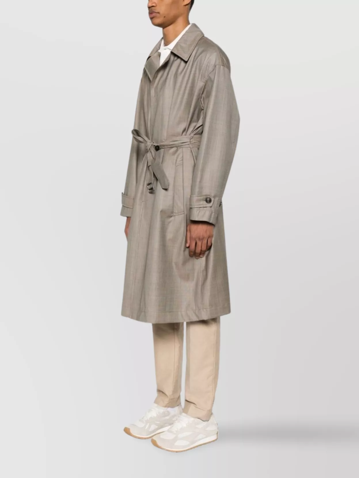 Emporio Armani Wool Coat With Adjustable Belt