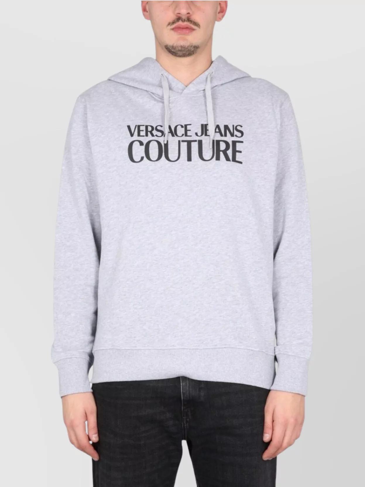 Shop Versace Jeans Couture Logo Hooded Cross-neck Sweater