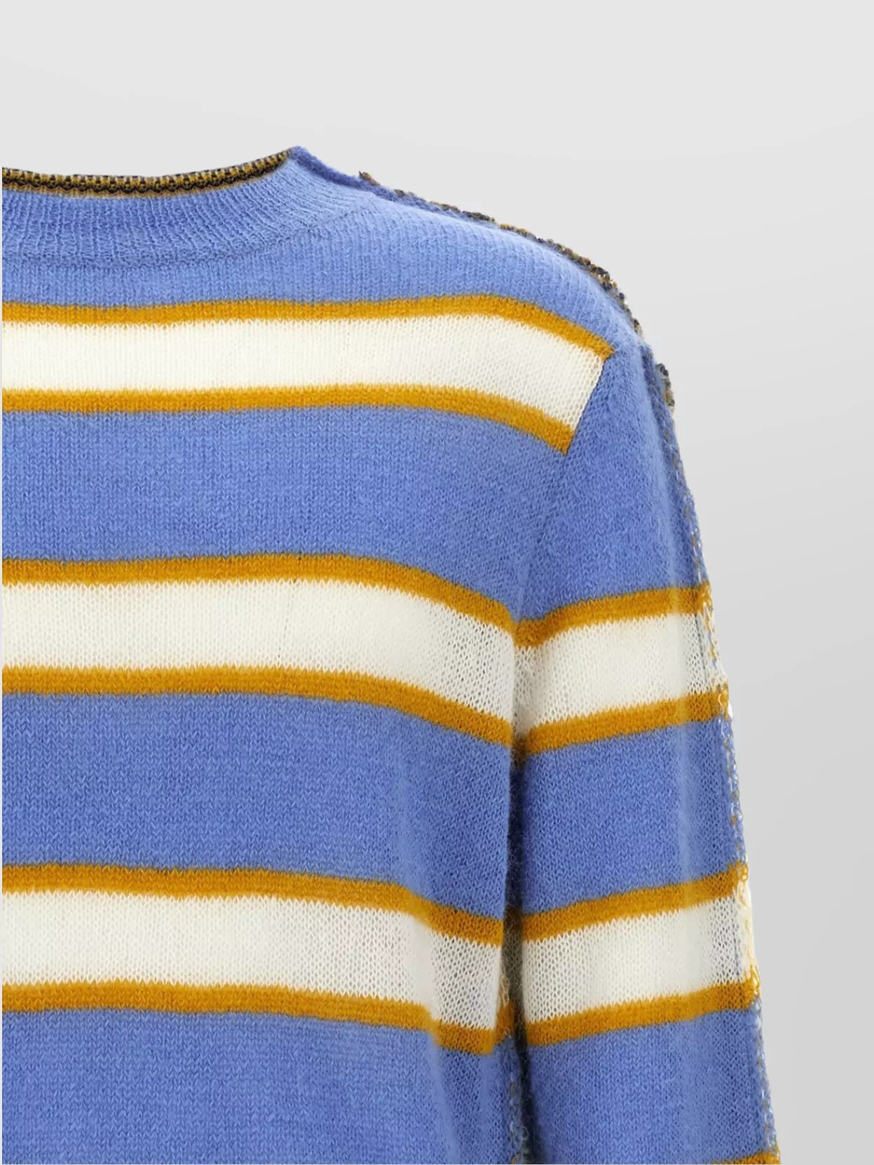 Marni Striped Pattern Round Neck Sweater In Blue