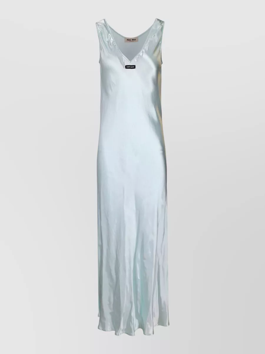 Miu Miu satin v-neck maxi dress