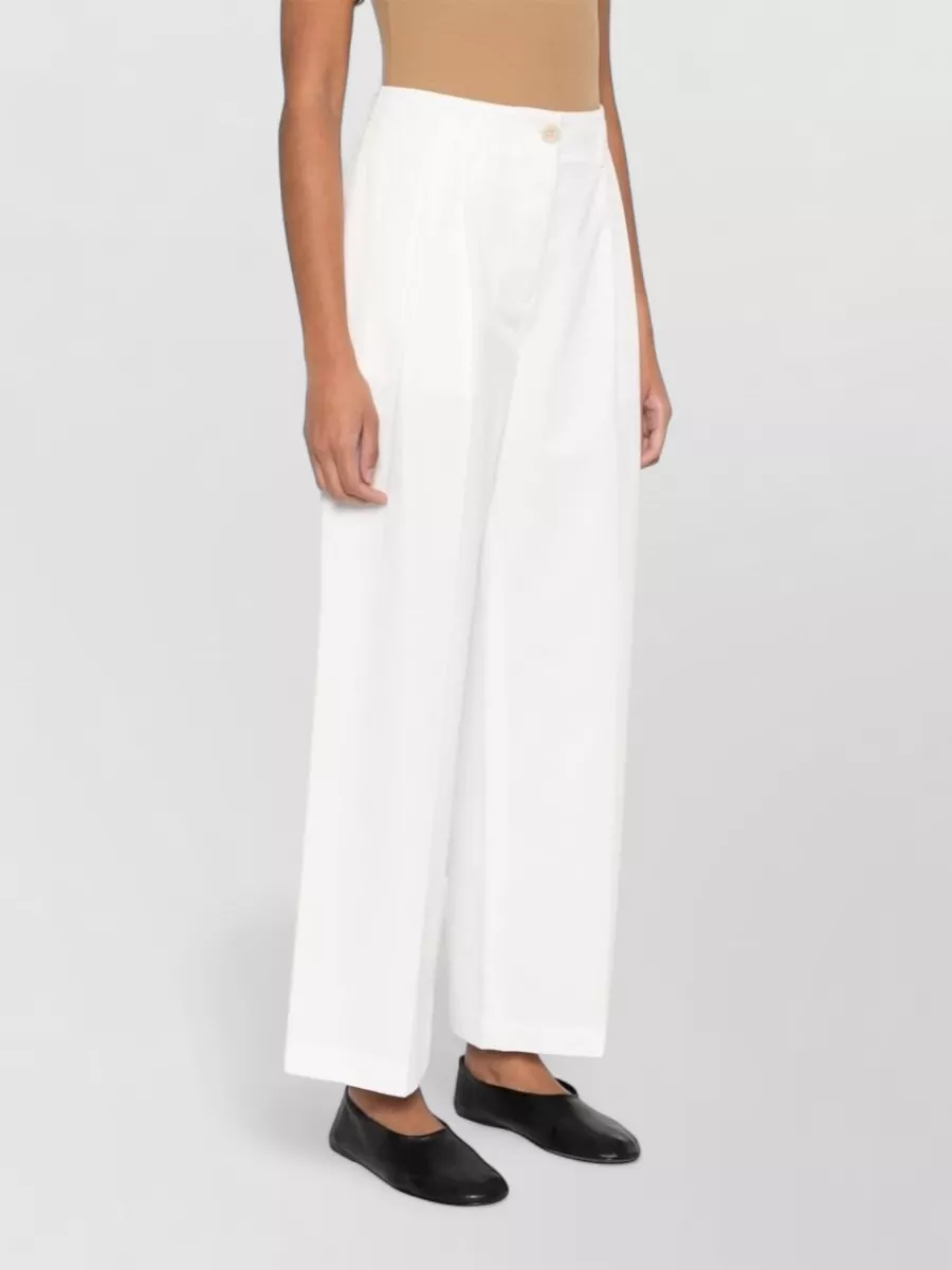 Totême Organic Cotton Pleated Wide-Leg Trousers