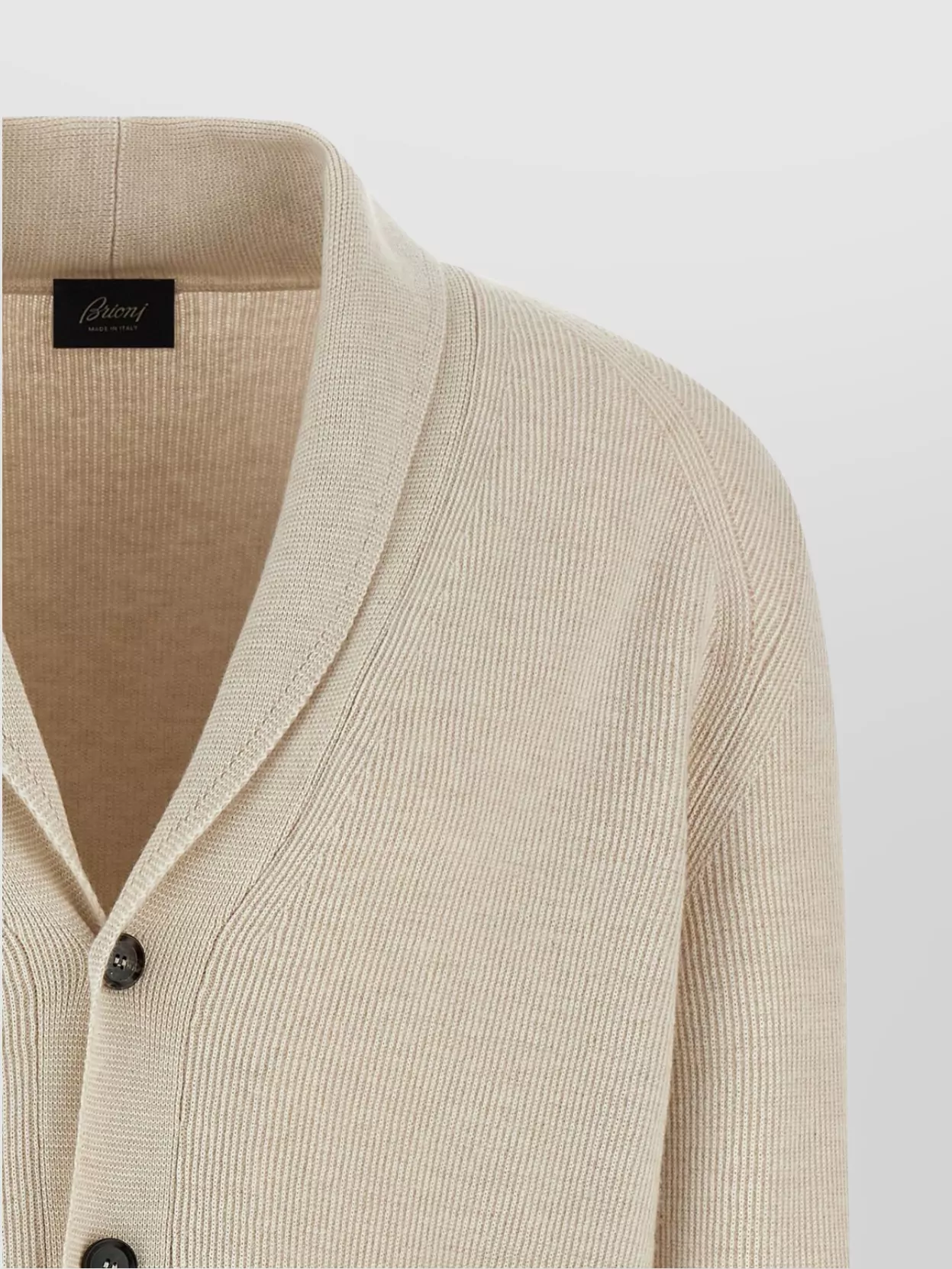 Brioni Ribbed Texture Shawl Collar Front Pockets