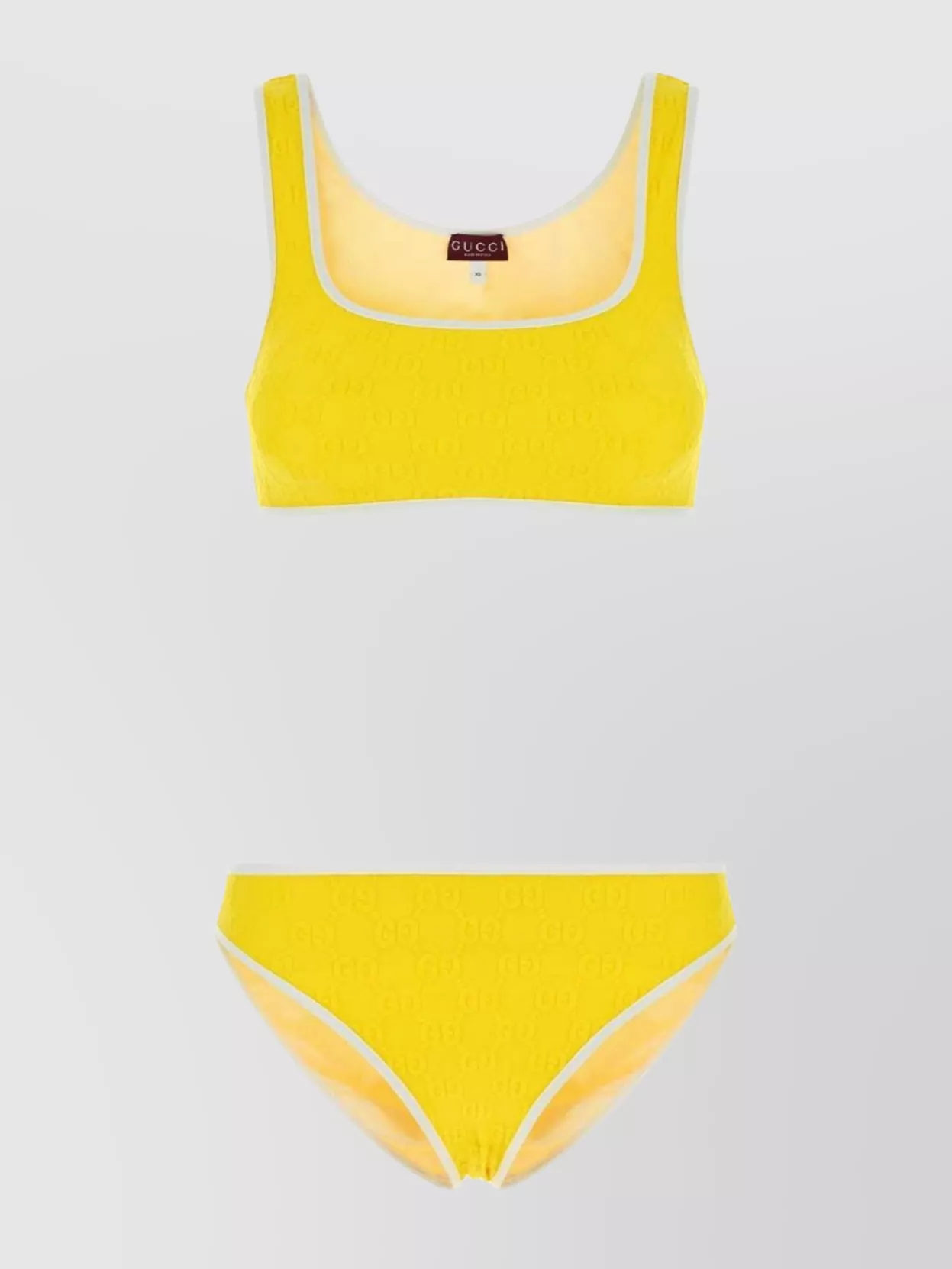 Gucci Bikini Scoop Neckline Stretch Nylon In Yellow