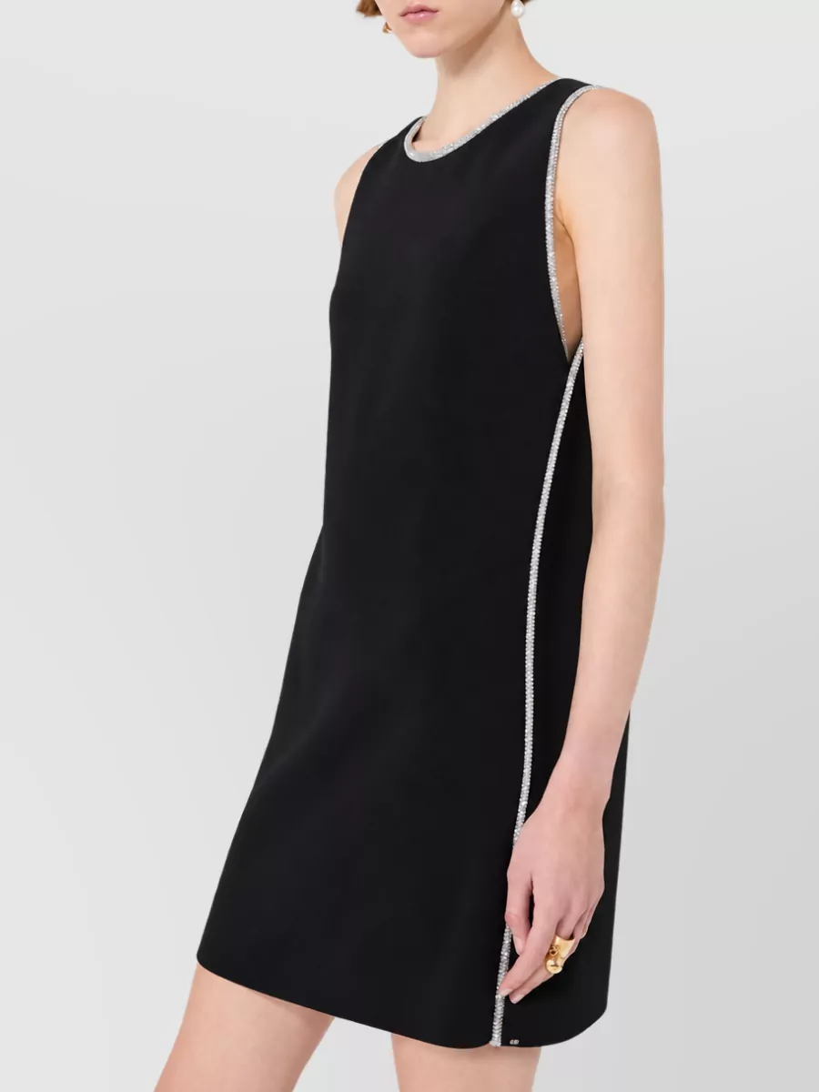Sportmax Sleeveless Rhinestone-Trim Mini Dress