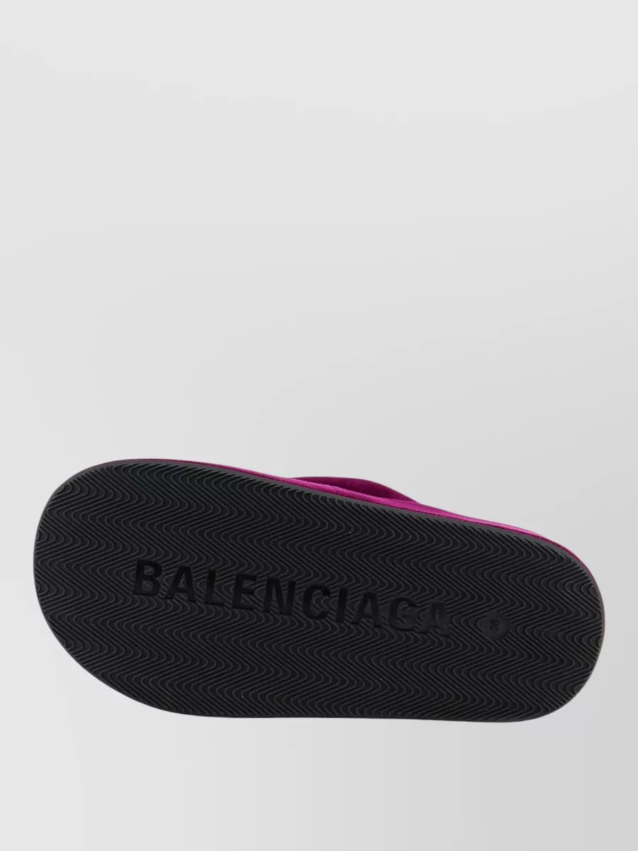 Balenciaga Velvet Platform Thong Sandals
