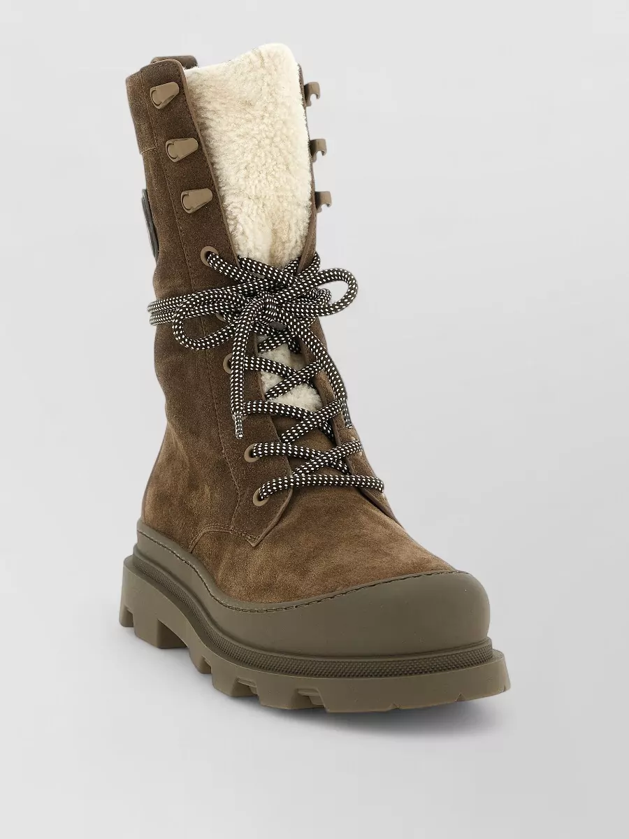 Moncler leather lace-up boots