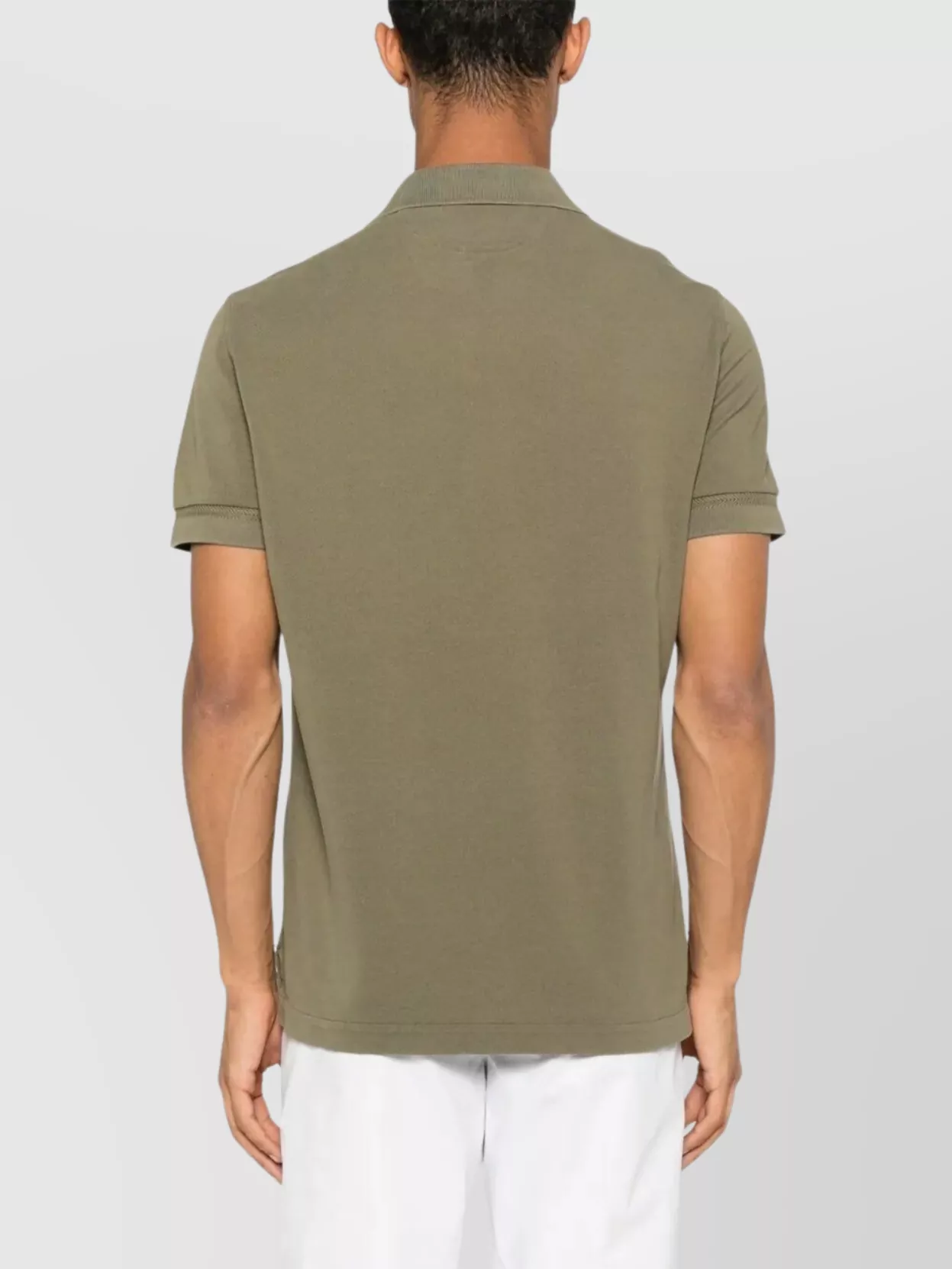 Tom Ford Ribbed Collar Polo Shirt With Side Slits