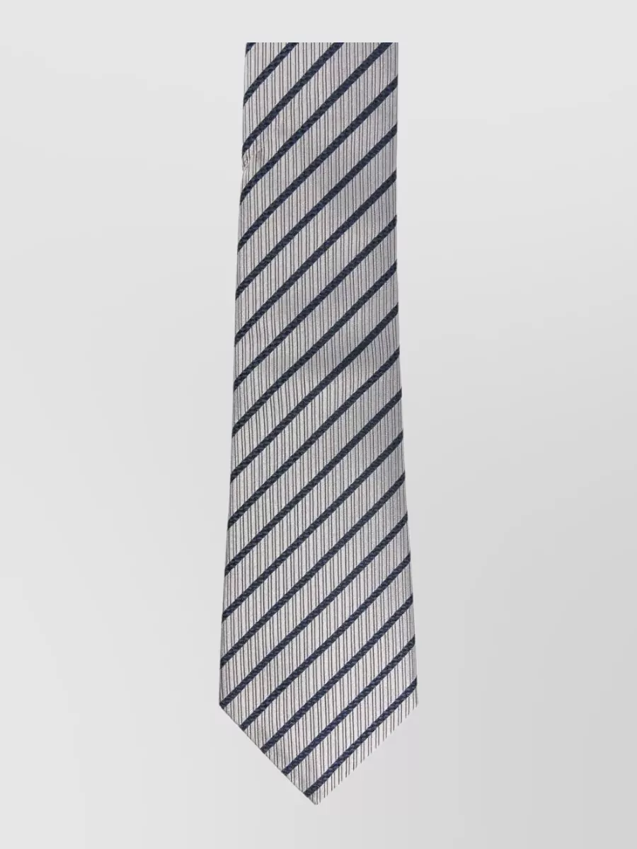Giorgio Armani Long Necktie Striped Pattern Narrow Shape