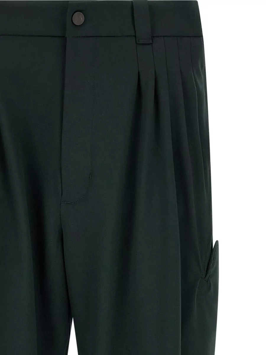 Kiko Kostadinov Virgin Wool Pleated Wide-Leg Straight-Leg Trousers