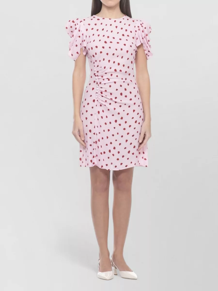 Mar De Margaritas Floral-Print Draped Knee-Length Dress