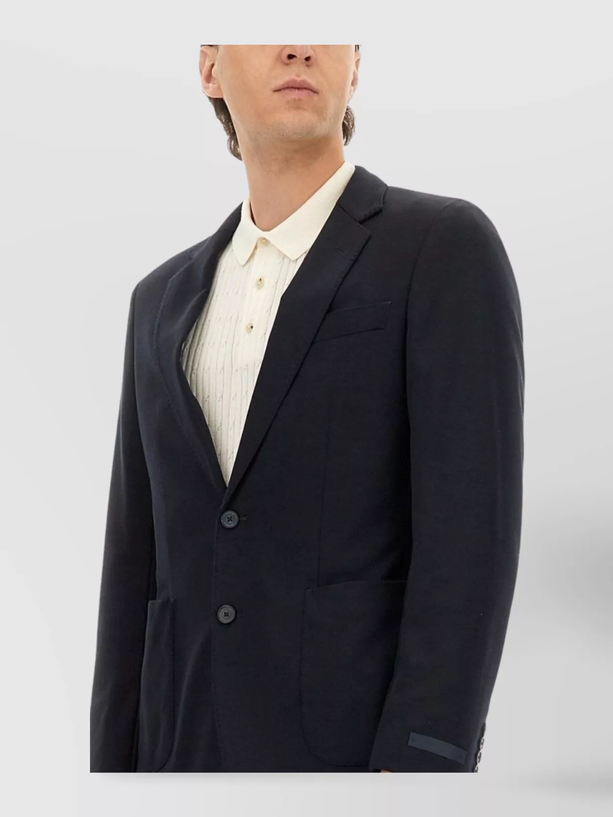 Boss Notch Lapel Jacket Button Cuffs Front Pockets