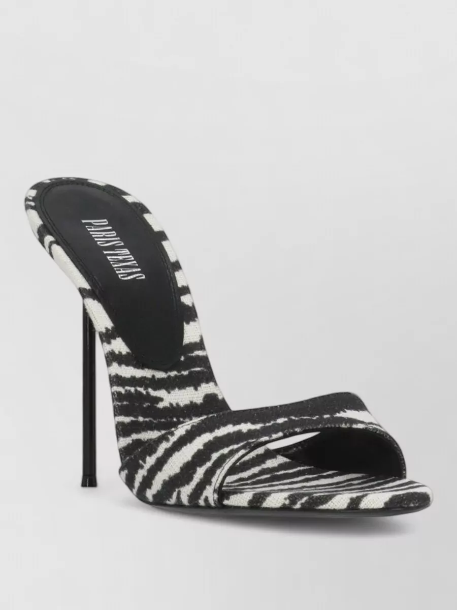 Paris Texas Fabric Mules Zebra Pattern Stiletto Heel