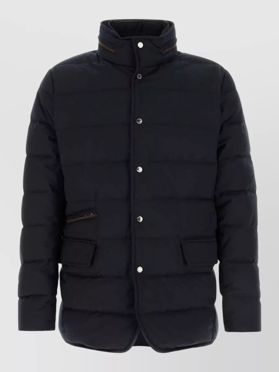 Moorer Ilvo Hooded Down Jacket Polyester Blend In Black