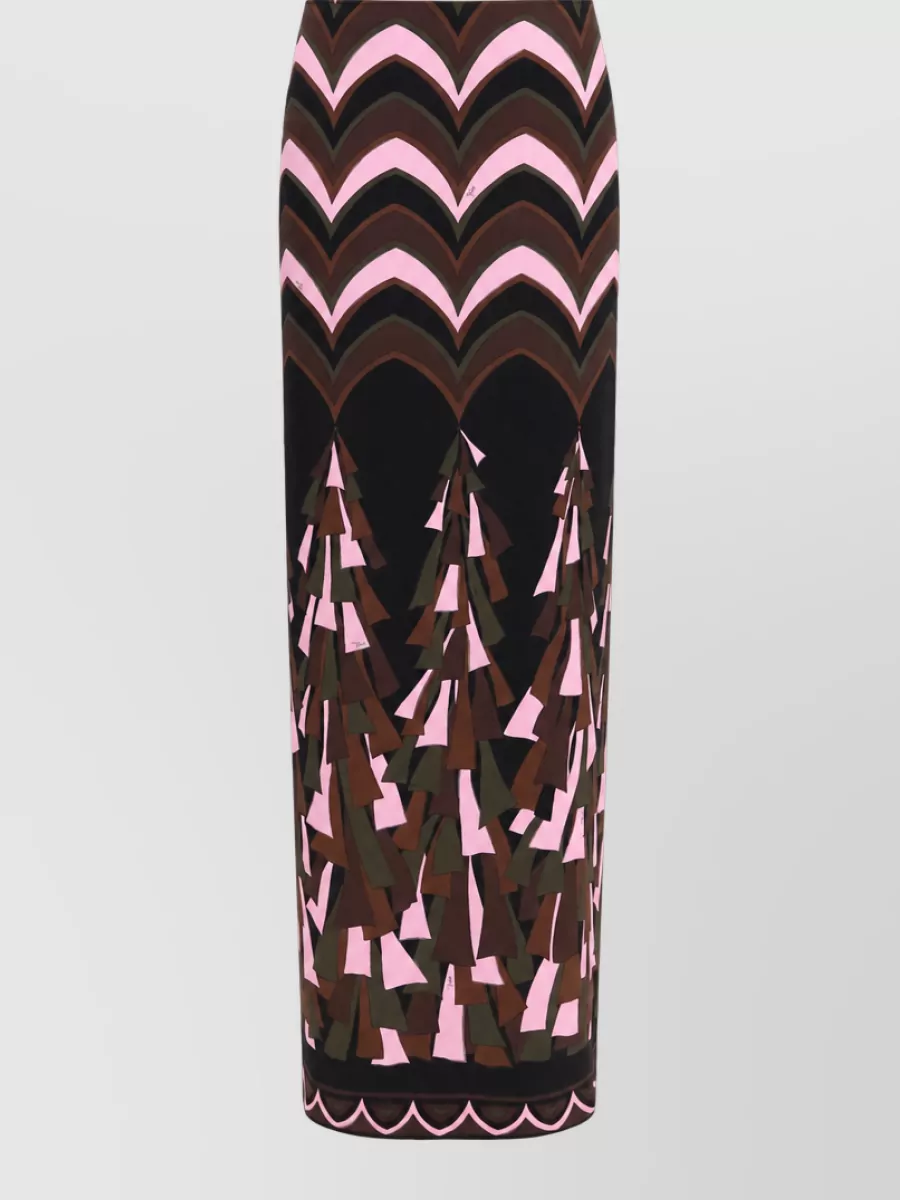 Pucci printed jersey fitted long skirt
