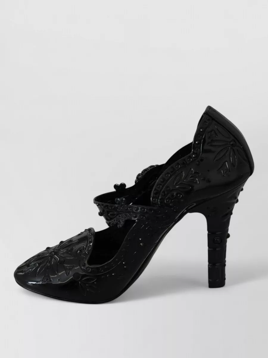 Dolce&Gabbana Crystal Embellished Floral Patent Pumps