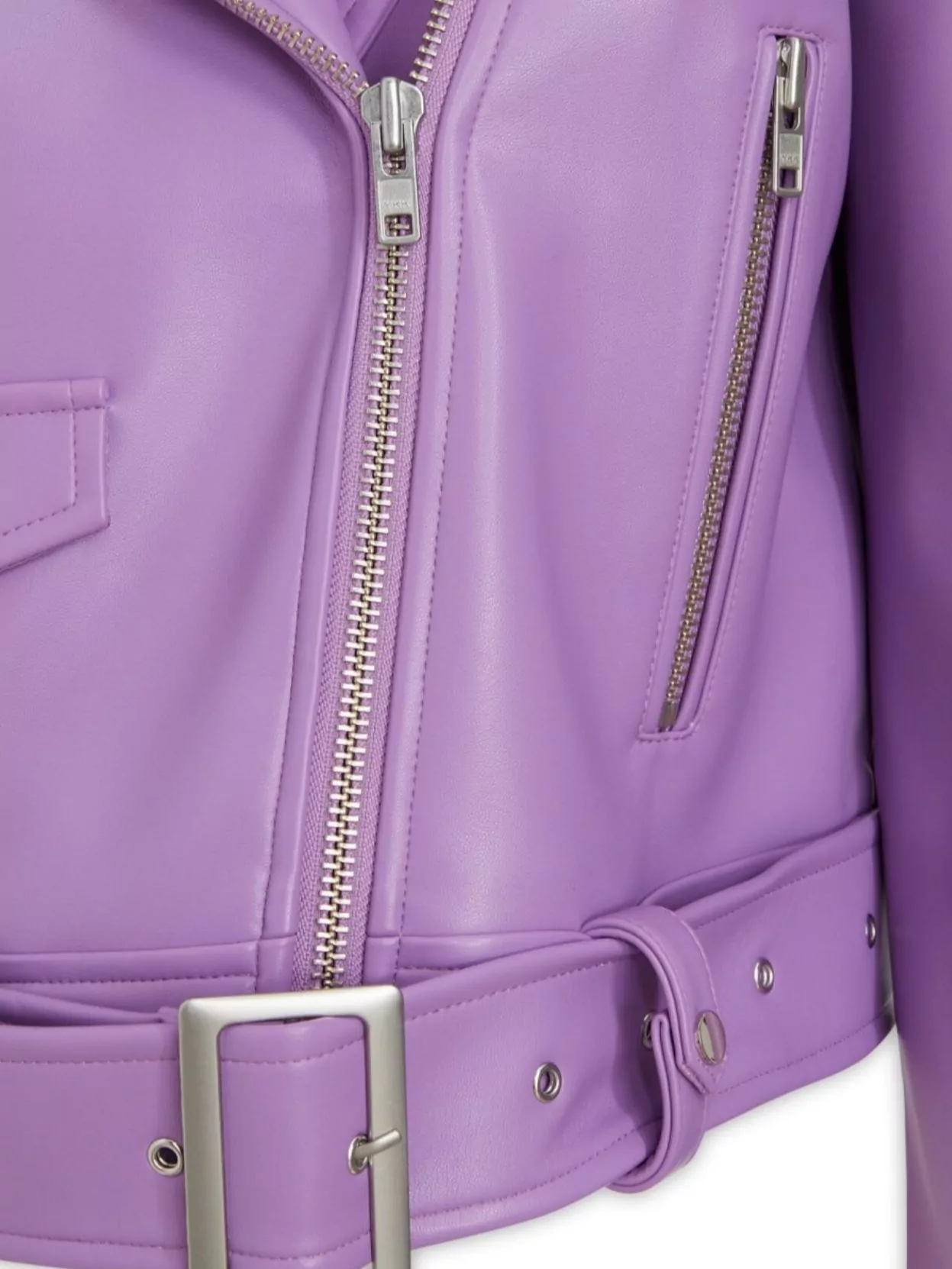 STAND STUDIO WAIST BELTED LAPEL ZIPPER SLEEVE JACKET