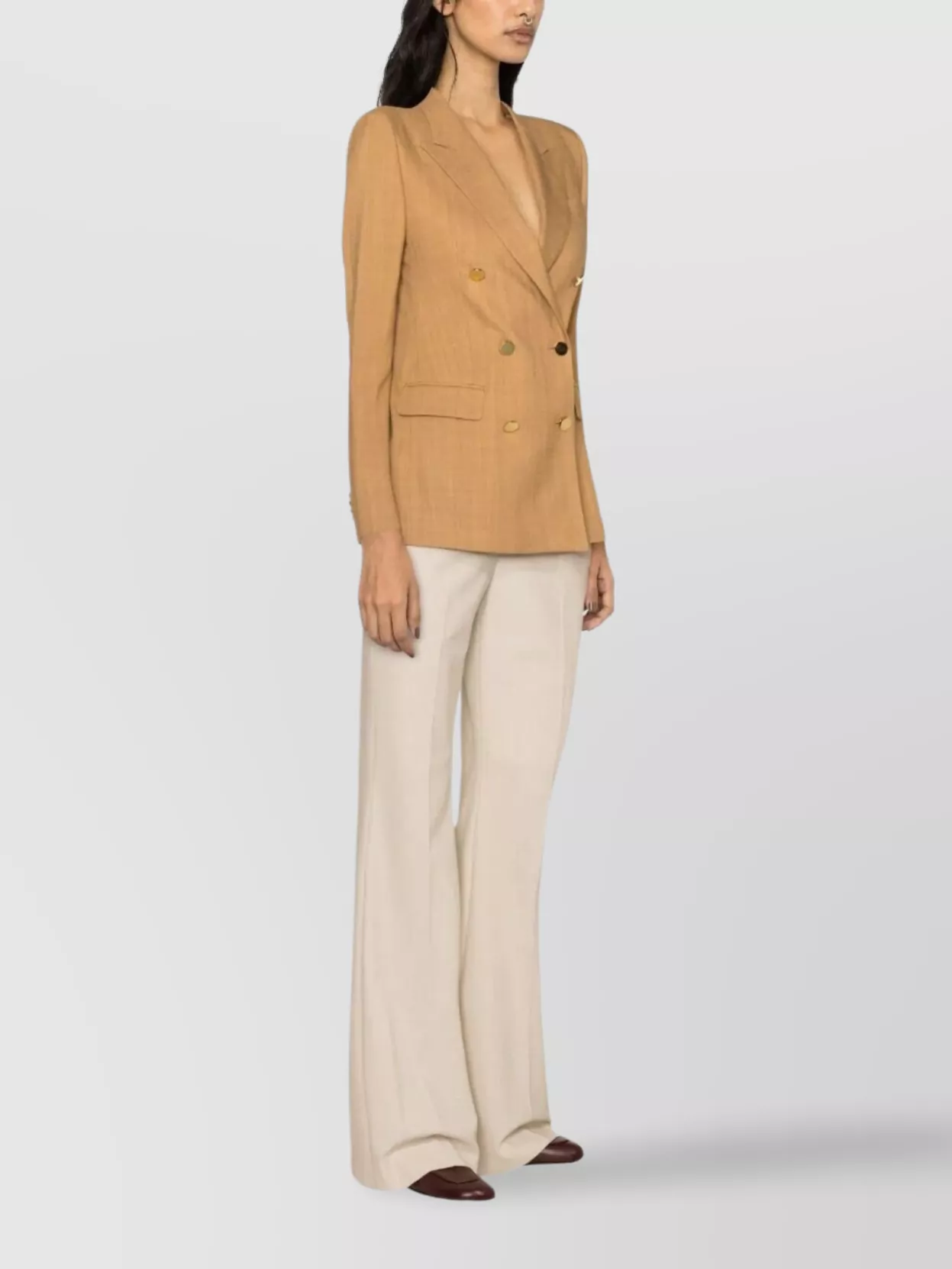 Tagliatore Double-breasted Jacket With Back Vent In Brown