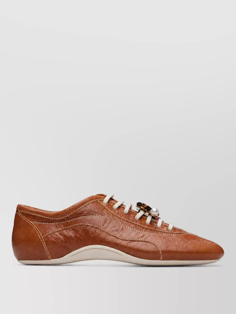 Dries Van Noten Leather Slip-On Sneakers