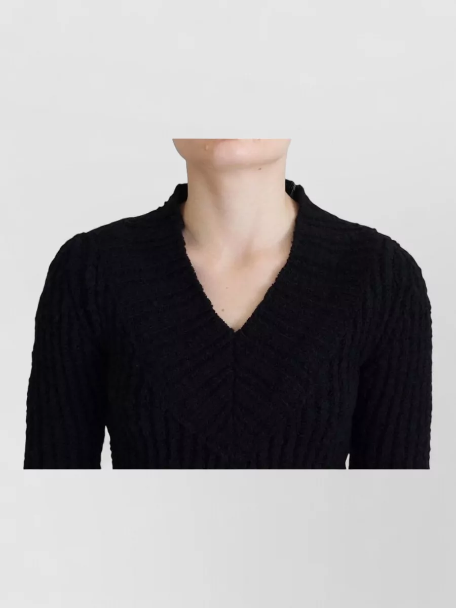 Dolce&Gabbana ribbed v-neck long-sleeve midi knitted dress