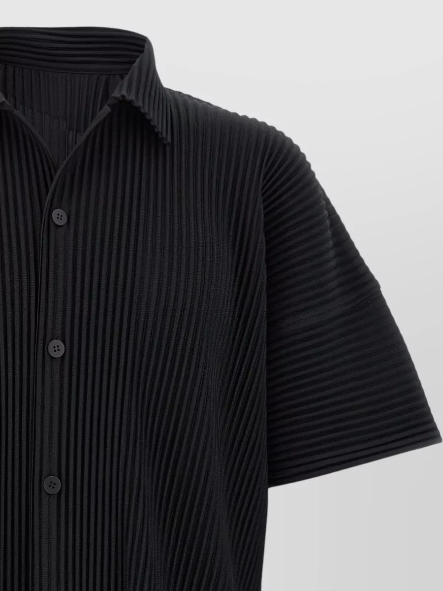 Homme Plisse Issey Miyake Polyester Ribbed Short-Sleeve Shirt