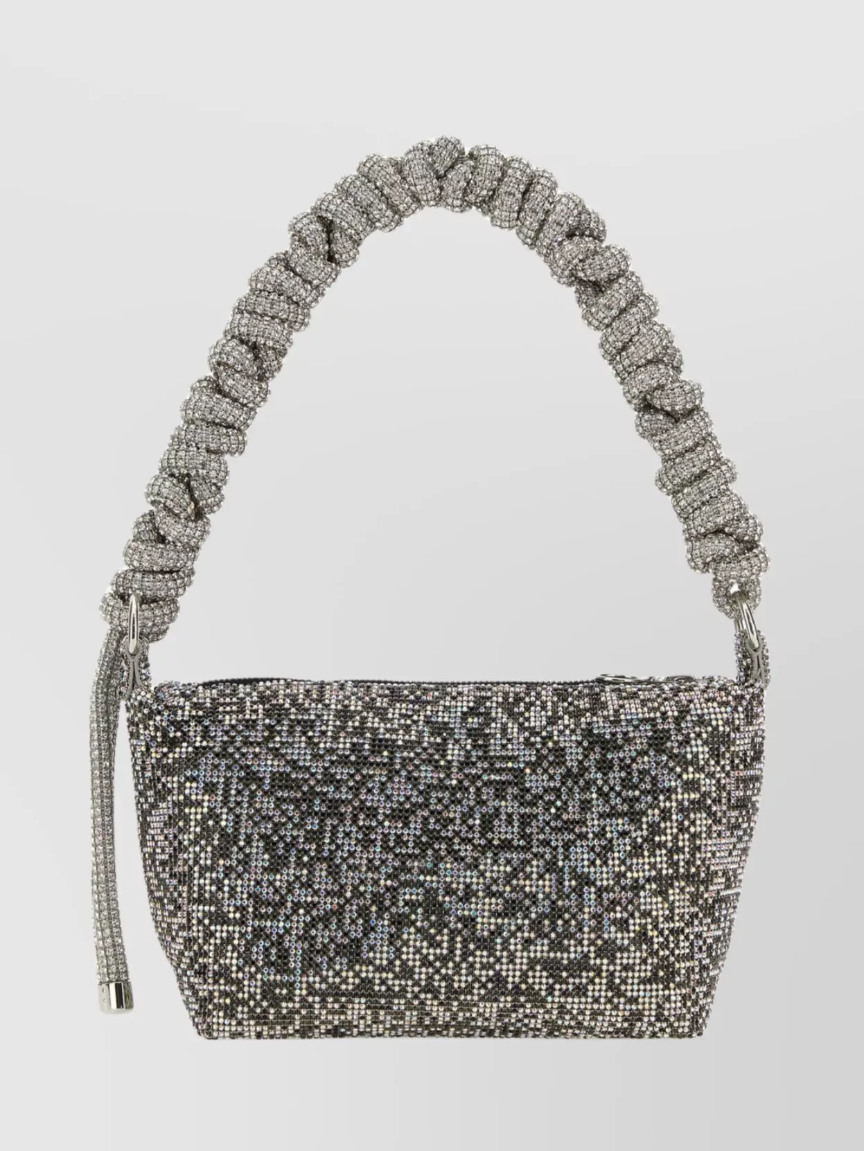 Shop Kara Structured Rhinestone Shoulder Bag With Woven Jewel Handle