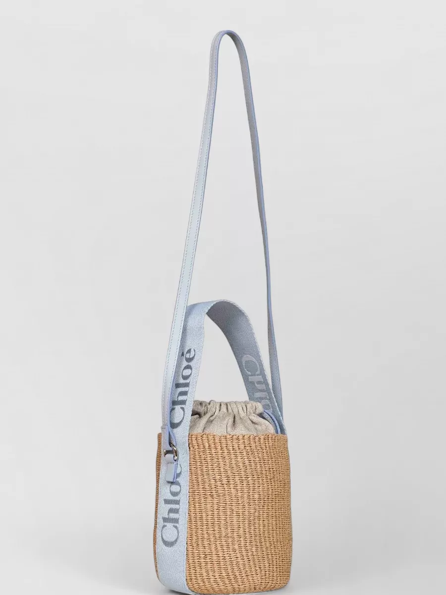 Chloé Woody Small Linen Bucket Bag
