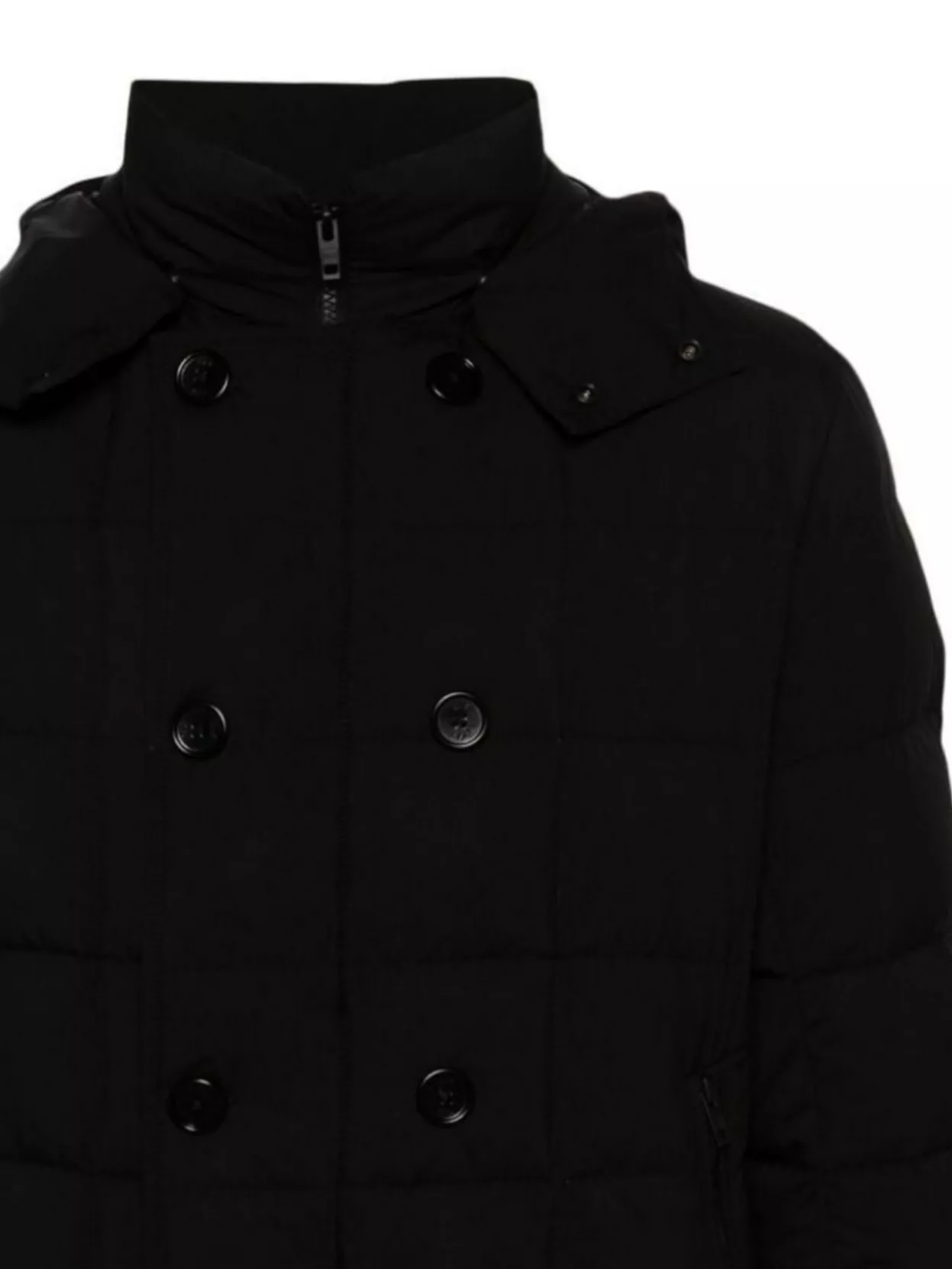Fay Padded Bomber Jacket With Double-Breasted Hooded Design