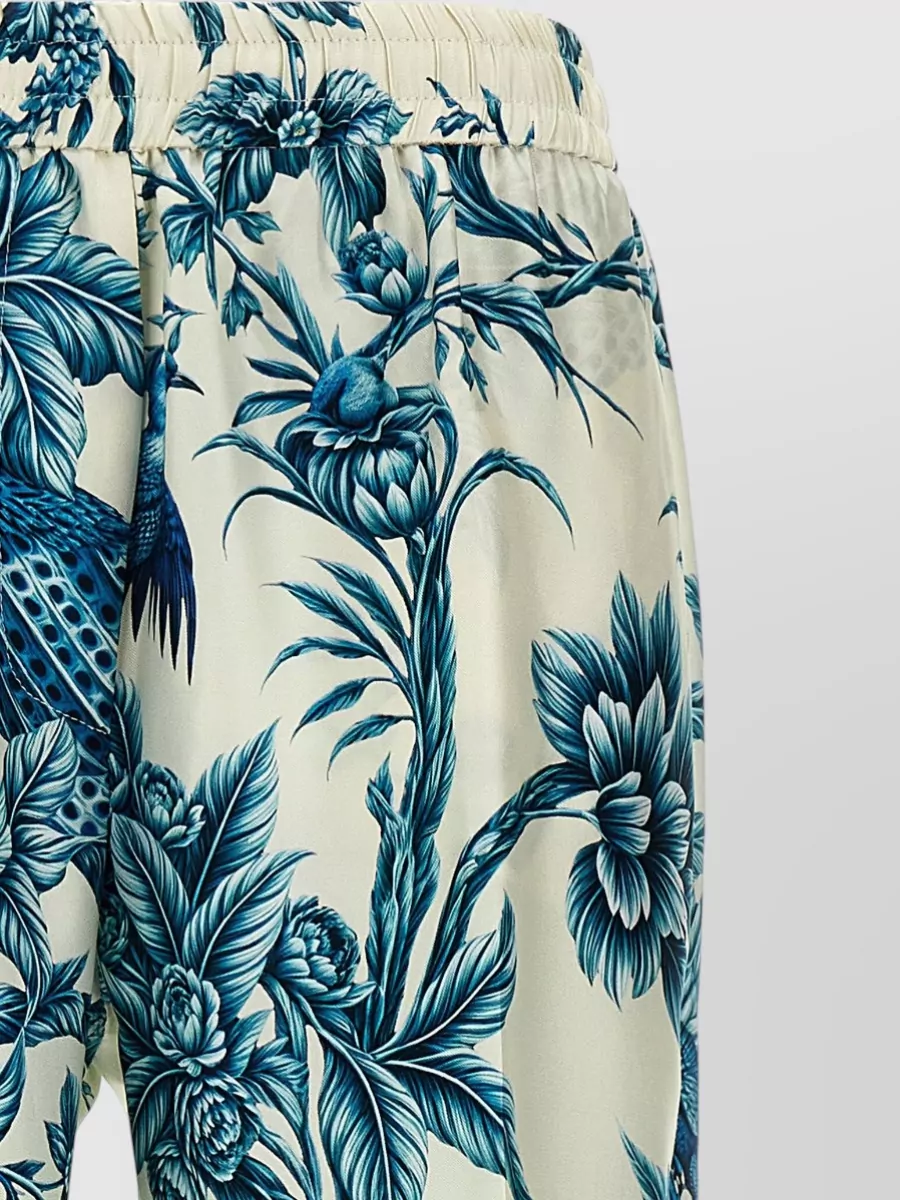 F.r.s For Restless Sleepers Silk Floral Print Straight-Leg Trousers